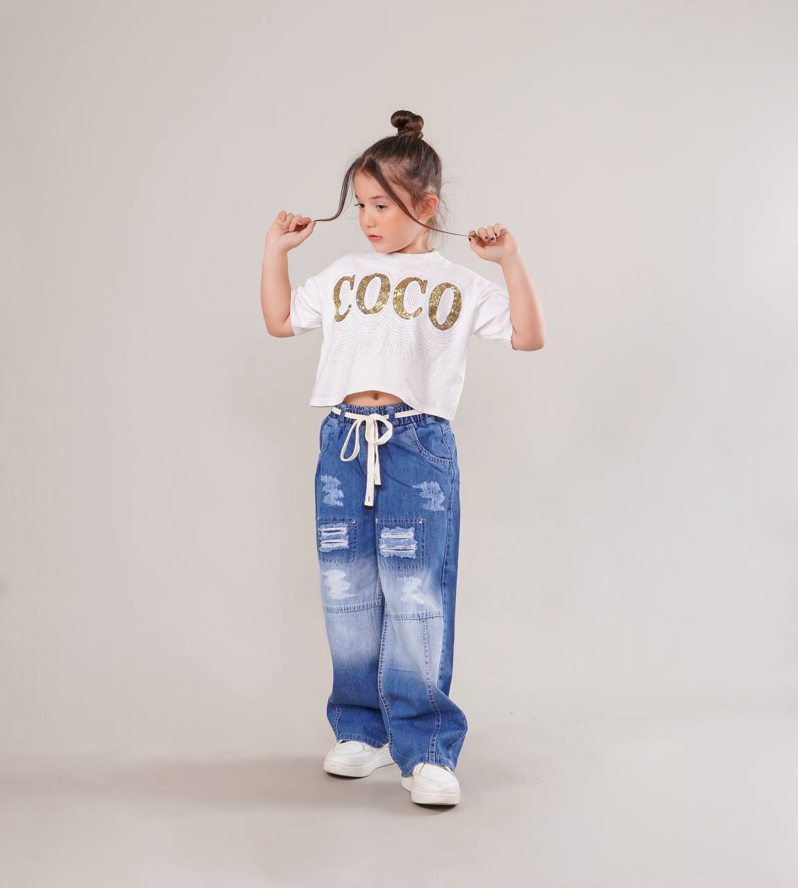 شلوار لی بگ زاپ دار 274 سایز 75 تا 100