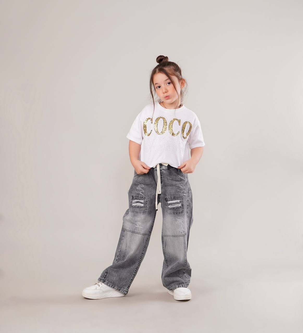 شلوار لی بگ زاپ دار 274 سایز 75 تا 100