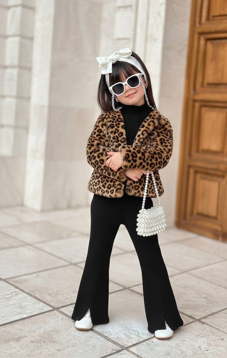 شنل سرهمی پلنگی303 سایز40تا55