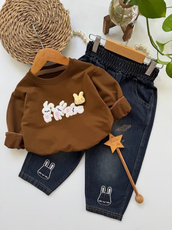 ست دوتیکه خرگوشی دخترونه340 سایز35تا50