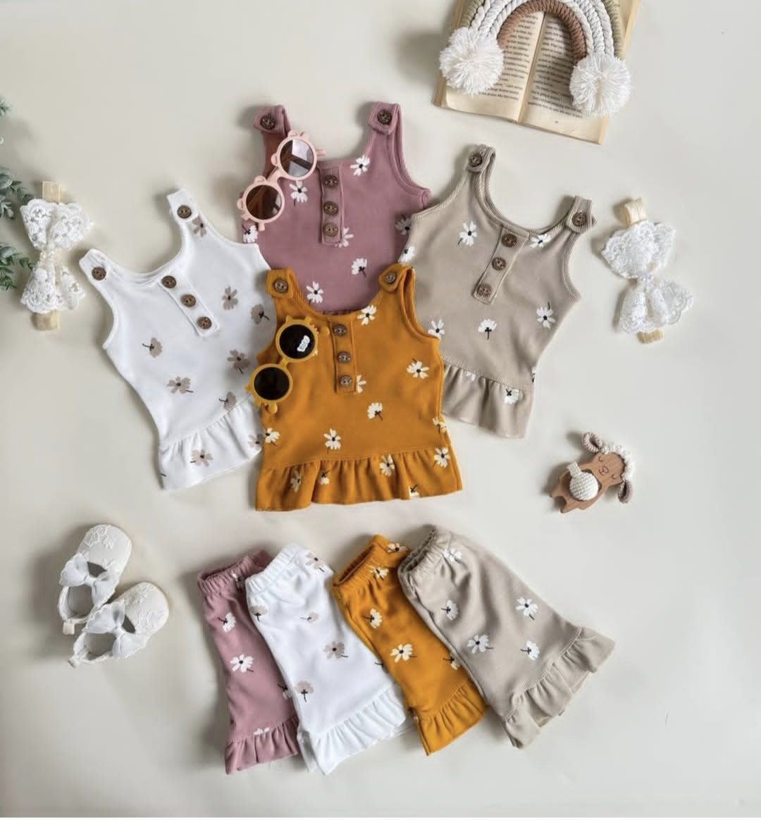 تاپ شلوارک بابونه526 سایز1تا3